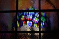 Lamp placed in bay window